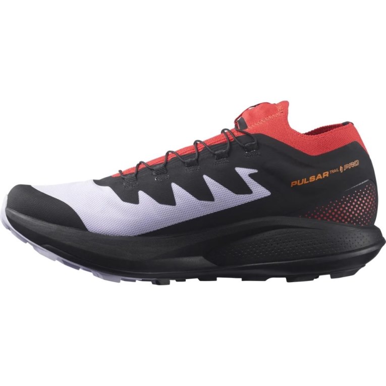 Black / Red / Lavender Salomon Pulsar Pro Men's Trail Running Shoes | IE TN2160